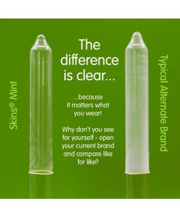 SKINS - PRESERVATIVI PREMIUM ALLA MENTA CONFEZIONE DA 4