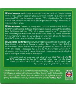 SKINS - PRESERVATIVI PREMIUM ALLA MENTA CONFEZIONE DA 4