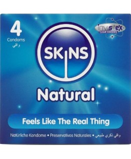 SKINS - PRESERVATIVI NATURALI PREMIUM CONFEZIONE DA 4