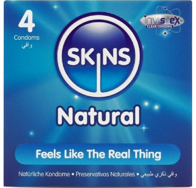 SKINS - PRESERVATIVI NATURALI PREMIUM CONFEZIONE DA 4
