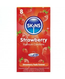 SKINS - PRESERVATIVI PREMIUM ALLA FRAGOLA CONFEZIONE DA 8