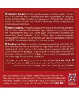 SKINS - PRESERVATIVI PREMIUM ALLA FRAGOLA CONFEZIONE DA 4