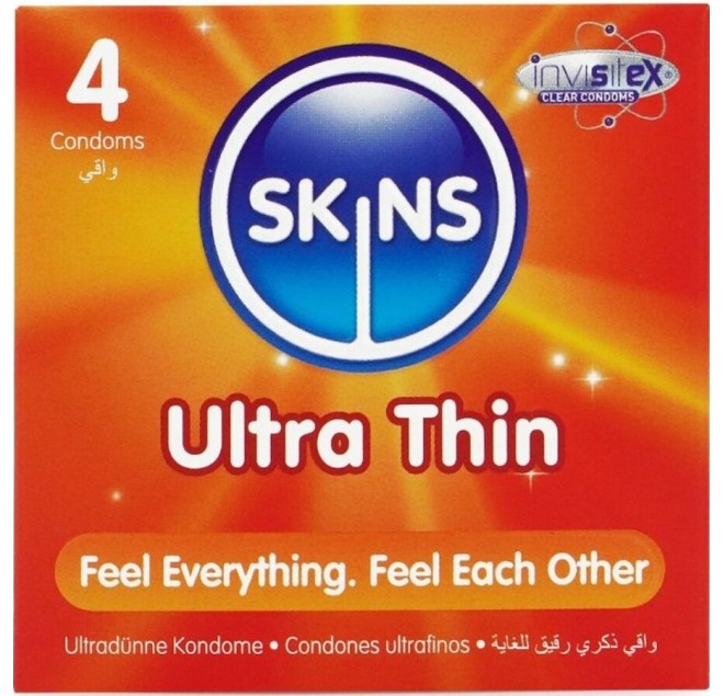 SKINS - PRESERVATIVI ULTRA SOTTILI PREMIUM CONFEZIONE DA 4