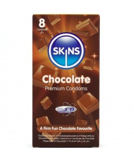 SKINS - PRESERVATIVI PREMIUM AL CIOCCOLATO CONFEZIONE DA 8