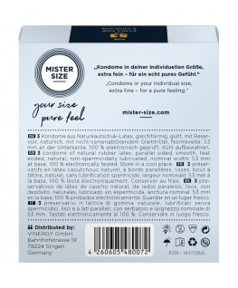 MISTER SIZE - PRESERVATIVO TAGLIA M 53 MM (3 UNITÀ)