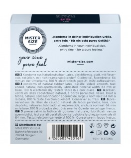 MISTER SIZE - PRESERVATIVI TAGLIA XXL 64 MM (3 UNITÀ)