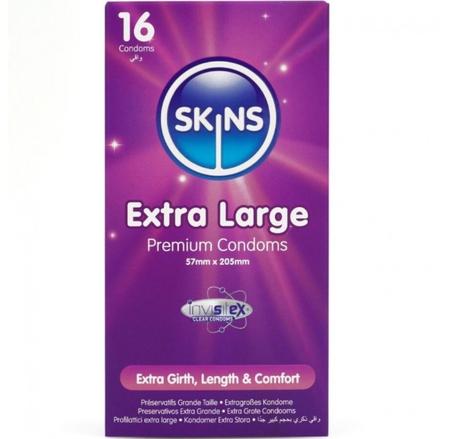 SKINS - PRESERVATIVI EXTRA LARGE PREMIUM CONFEZIONE DA 16