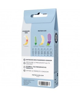 MISTER SIZE - SET DI PROVA 3 PRESERVATIVI DI MISURE DIVERSE + METRO A NASTRO