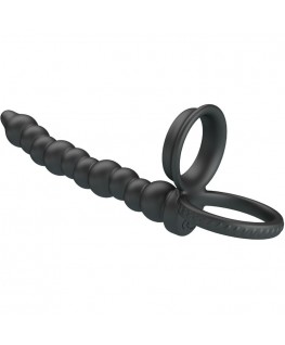 PRETTY LOVE - DILLION ANELLO PER IL PENE A DOPPIA PENETRAZIONE NERO