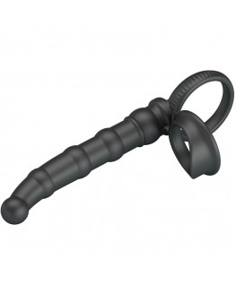 PRETTY LOVE - TATUM ANELLO PER PENE VIBRANTE CON TAPPO 10 VIBRAZIONI NERO