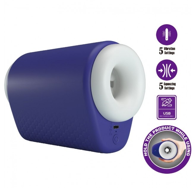 PRETTY LOVE - DJ LADY MASTURBATORE MASCHILE CON VIBRAZIONE 5 IMPOSTAZIONI VIOLA