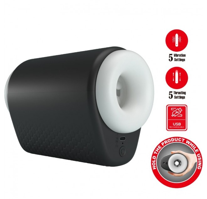 PRETTY LOVE - DJ GIRL MASTURBATORE MASCHILE CON VIBRAZIONE 5 IMPOSTAZIONI NEGRO