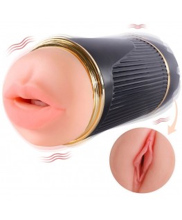 SHEQU - KAY DOPPIO MASTURBATORE CON DOPPIA BOCCA E VIBRAZIONE DELLA VAGINA