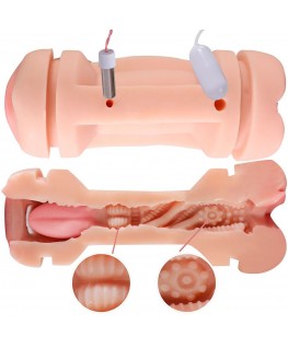 SHEQU - KAY DOPPIO MASTURBATORE CON DOPPIA BOCCA E VIBRAZIONE DELLA VAGINA