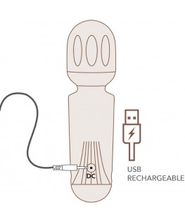 ROCKS-OFF - MINI BACCHETTA RICARICABILE 16 FUNZIONI TULIPANO NERO