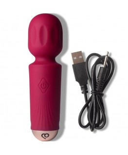 ROCKS-OFF - MINI BACCHETTA RICARICABILE 16 FUNZIONI AZALEA ROSSO