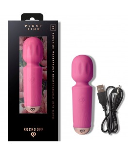 ROCKS-OFF - MINI BACCHETTA RICARICABILE 16 FUNZIONI ROSA PEONIA