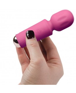 ROCKS-OFF - MINI BACCHETTA RICARICABILE 16 FUNZIONI ROSA PEONIA