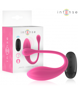INTENSE - JANICE U VIBRATORE DOPPIA STIMOLAZIONE 10 VIBRAZIONI ROSA TELECOMANDO