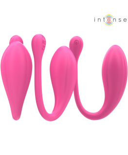 INTENSE - JANICE U VIBRATORE DOPPIA STIMOLAZIONE 10 VIBRAZIONI ROSA TELECOMANDO