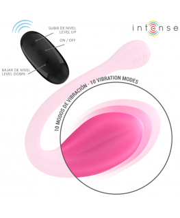 INTENSE - JANICE U VIBRATORE DOPPIA STIMOLAZIONE 10 VIBRAZIONI ROSA TELECOMANDO