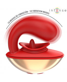INTENSE - VIBRATORE E STIMOLATORE MARIAH A FORMA DI U 10 VIBRAZIONI ROSSO
