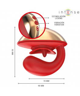 INTENSE - VIBRATORE E STIMOLATORE MARIAH A FORMA DI U 10 VIBRAZIONI ROSSO