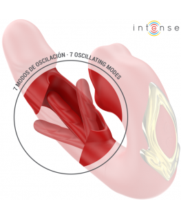 INTENSE - NATHY DOPPIO VIBRATORE CON BOCCA STIMOLANTE MULTIFUNZIONE ROSSO