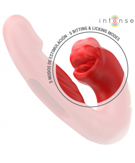 INTENSE - NATHY DOPPIO VIBRATORE CON BOCCA STIMOLANTE MULTIFUNZIONE ROSSO