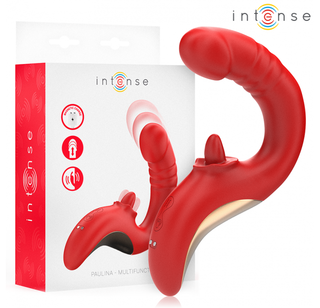 INTENSE - PAULINA VIBRATORE E STIMOLATORE A FORMA DI U ROSSO