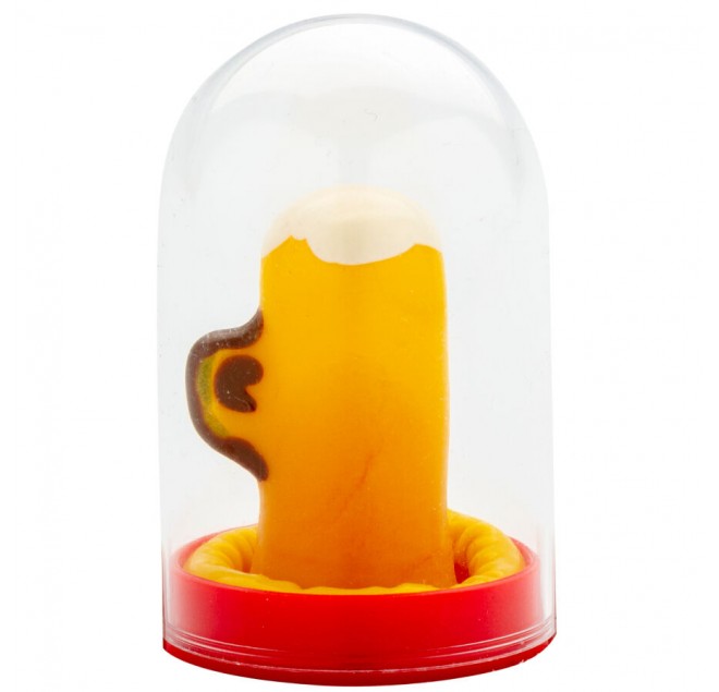 CONDOMERIE - PRESERVATIVI NOVITÀ DIPINTI A MANO BICCHIERE DI BIRRA