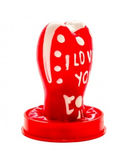 CONDOMERIE - PRESERVATIVI NOVITÀ DIPINTI A MANO CUORE - MODELLO I LOVE YOU 1