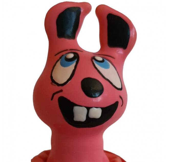 CONDOMERIE - PRESERVATIVI NOVITÀ DIPINTI A MANO LEPRE ROSA CHE RISE