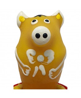 CONDOMERIE - PRESERVATIVI NOVITÀ DIPINTI A MANO MAIALE SEDUTO GIALLO