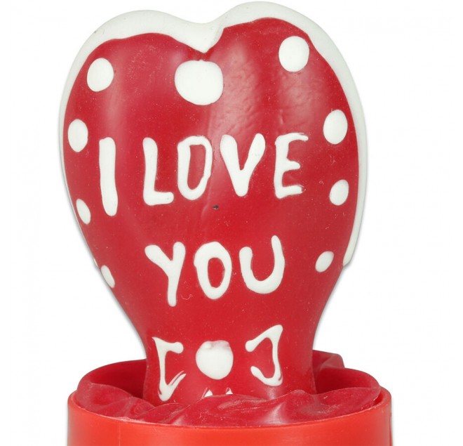 CONDOMERIE - PRESERVATIVI NOVITÀ DIPINTI A MANO CUORE - MODELLO I LOVE YOU 2