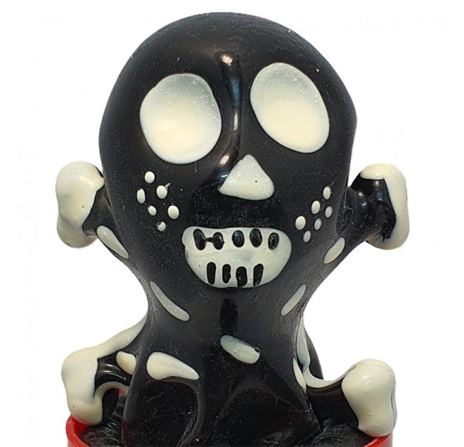 CONDOMERIE - PRESERVATIVI NOVITÀ DIPINTI A MANO TESCHIO NERO MODELLO 2