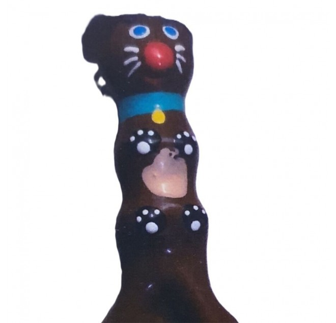 CONDOMERIE - PRESERVATIVI NOVITÀ DIPINTI A MANO BASSOTTO MARRONE XL