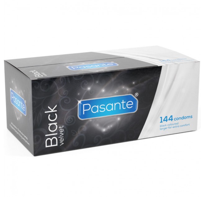 PASANTE - PRESERVATIVI IN VELLUTO NERO SCATOLA DA 144 UNITÀ