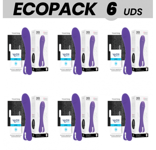 ECOPACK 6 UNIT - MR BOSS VIBRATORE ENZO COMPATIBILE CON LA TECNOLOGIA WIRELESS WATCHME