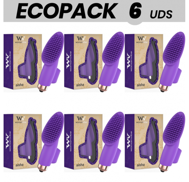 ECOPACK 6 UNIT - WOMANVIBE AISHA STIMOLATORE IN SILICONE DITALE