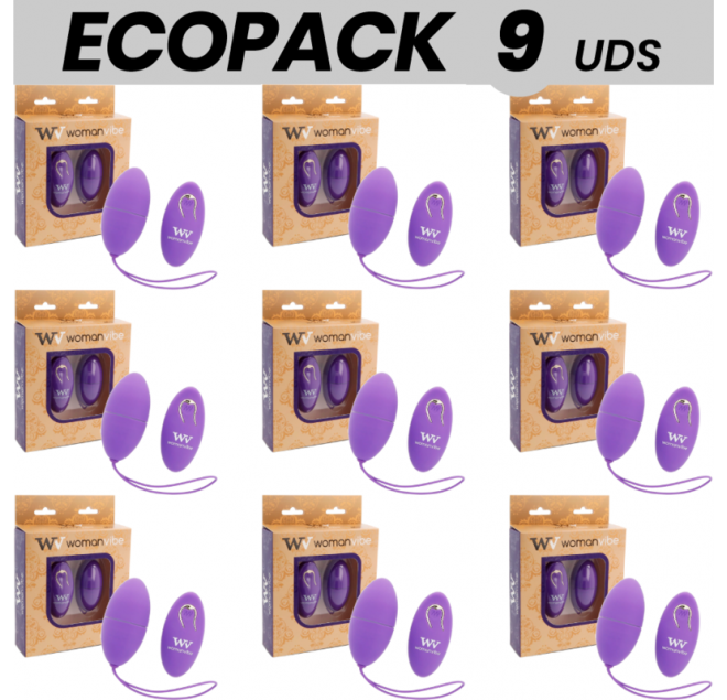 ECOPACK 9 UNIT - WOMANVIBE ALSAN EGG TELECOMANDO SILICONE NERO VIOLA