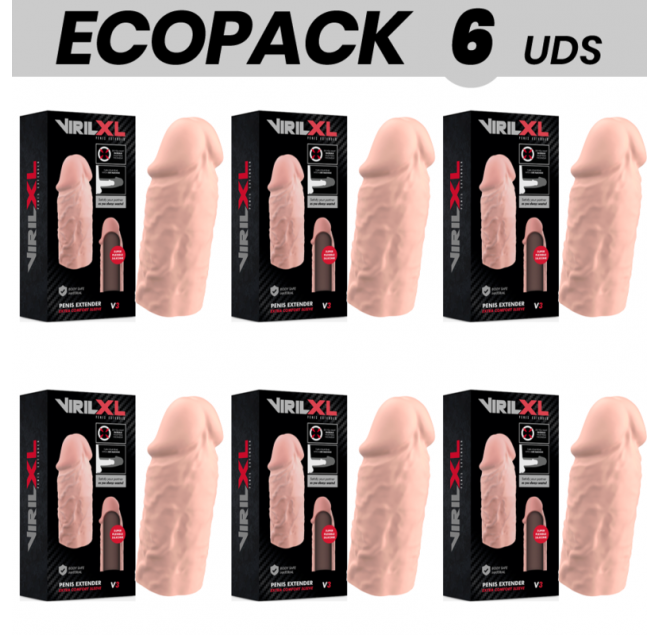 ECOPACK 6 UNIT - ESTENSIONE NATURALE DEL PENE VIRILXL SILICONE LIQUIDO V3