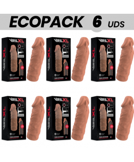 ECOPACK 6 UNIT - ESTENSIONE DEL PENE IN SILICONE LIQUIDO VIRILXL V5 MARRONE