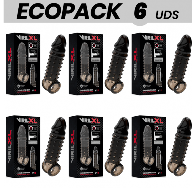 ECOPACK 6 UNIT - ESTENSIONE E GUAINA PER PENE VIRILXL V11 NERO