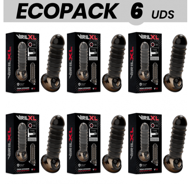 ECOPACK 6 UNIT - ESTENSIONE E GUAINA PER PENE VIRILXL V15 NERA