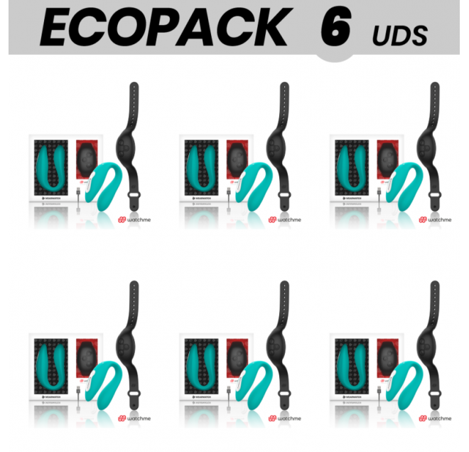 ECOPACK 6 UNIT - TECNOLOGIA WEARWATCH DUAL VIBRATOR WATCHME AQUAMARINE / JET