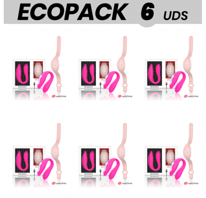 ECOPACK 6 UNIT - TECNOLOGIA WEARWATCH DUAL VIBRATOR WATCHME FUCSIA / ROSA