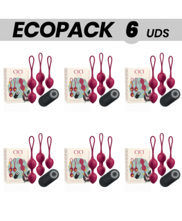 ECOPACK 6 UNIT - CICI BEAUTY PREMIUM SILICONE 3 VIBRATING KEGEL BEADS REMOTE CONTROL