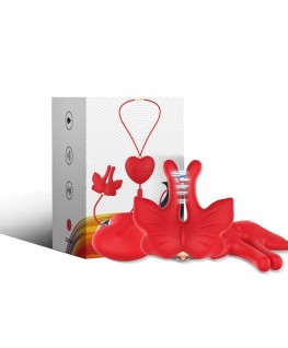 ARMONY - MORSETTI PER CAPEZZOLI MAGNETICI CON VIBRAZIONE A FORMA DI FARFALLA ROSSI