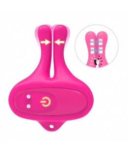 ARMONY - MORSETTI PER CAPEZZOLI MAGNETICI VIBRANTI A FORMA DI CONIGLIO ROSA